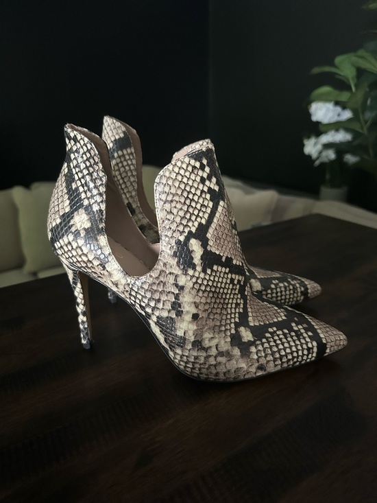Aldo Shoes - Aldo Snake-Print Booties - Beige/Black